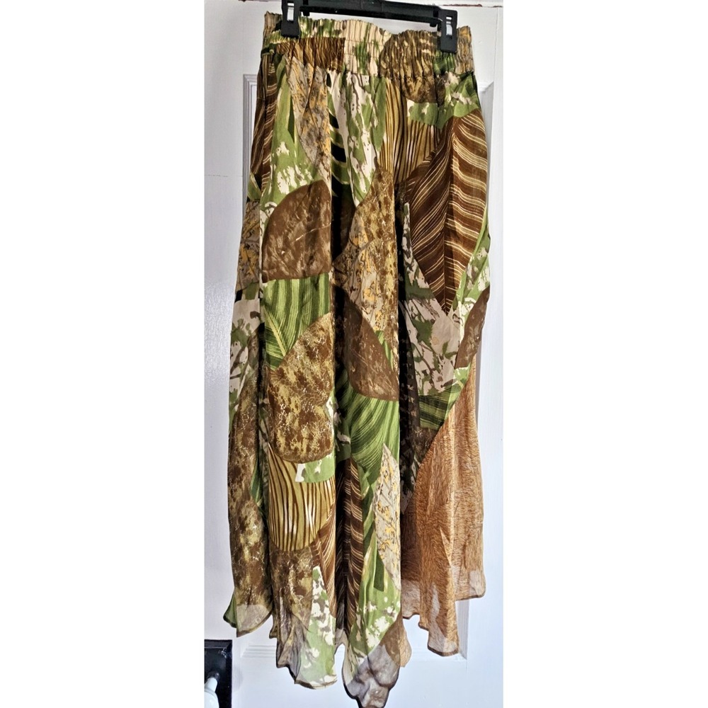 Vtg PLATINUM by Dorothy Schoelen Asymmetrical wrap maxi skirt womens 8